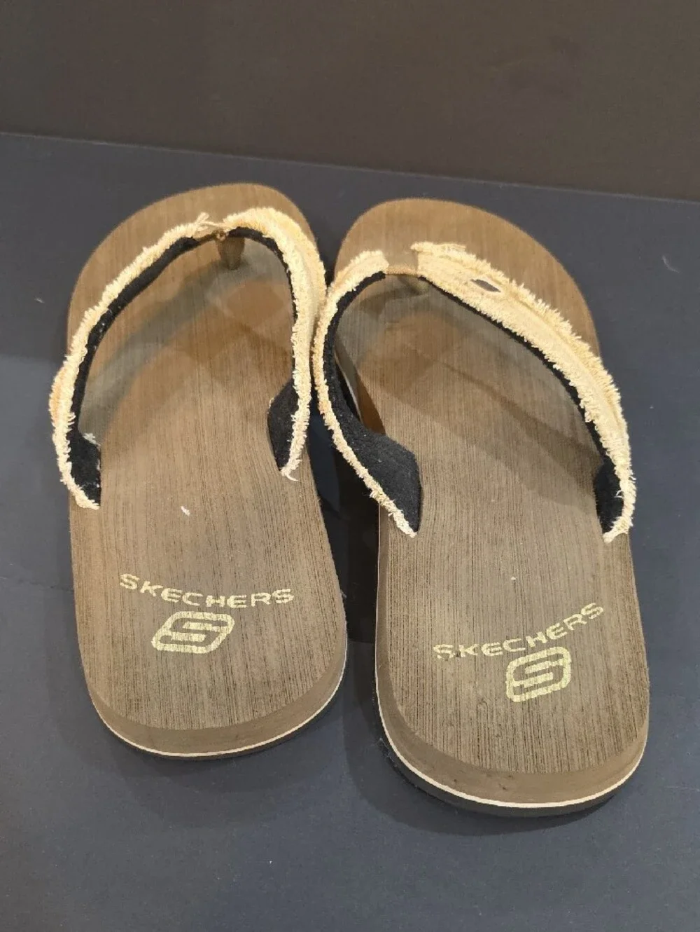 Skechers Women’s Beige/Tan Fabric Strap Sandals
